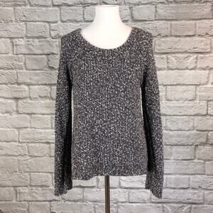 Free People Marled Black/Grey/White Sweater